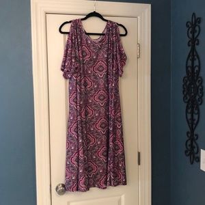 Kim Rogers cold shoulder dress.